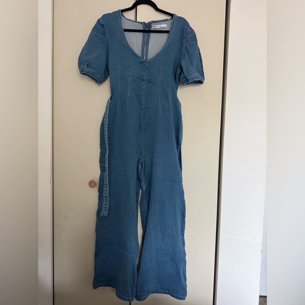 Highway Jeans Light Blue Denim Flare Jumpsuit